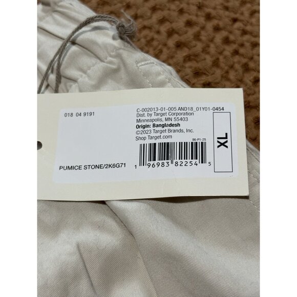 A New Day Pants Womens XL Pumice Stone Beige Cropped Casual Elastic - Picture 5 of 6